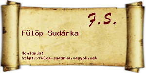 Fülöp Sudárka névjegykártya